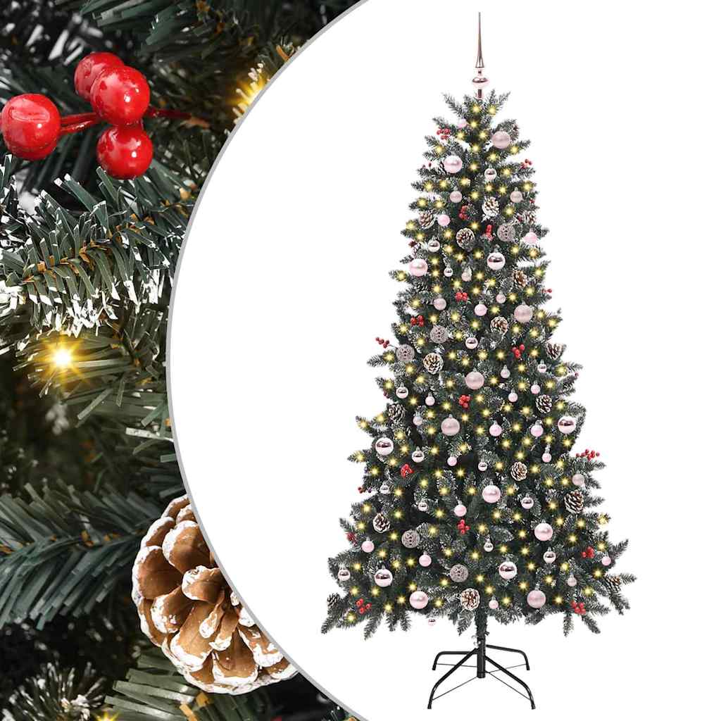 Vidaxx künstlicher Weihnachtsbaum mit 300 LEDs grün, 240 cm PVC und Kunststoff und Stahl