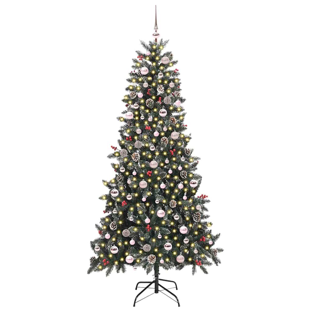 Vidaxx künstlicher Weihnachtsbaum mit 300 LEDs grün, 240 cm PVC und Kunststoff und Stahl