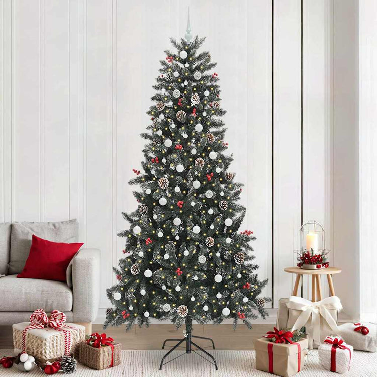 Vidaxx künstlicher Weihnachtsbaum mit 300 LEDs grün, 240 cm PVC und Kunststoff und Stahl