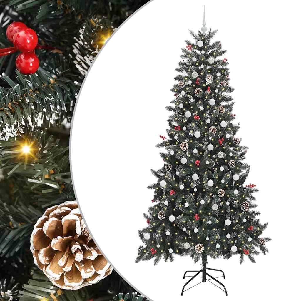 Vidaxx künstlicher Weihnachtsbaum mit 300 LEDs grün, 240 cm PVC und Kunststoff und Stahl