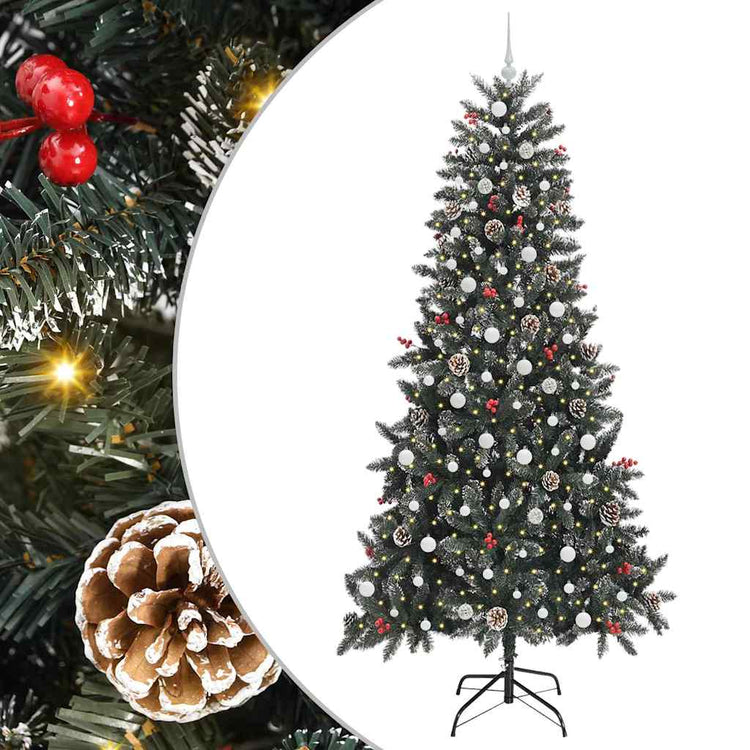 Vidaxx künstlicher Weihnachtsbaum mit 300 LEDs grün, 240 cm PVC und Kunststoff und Stahl