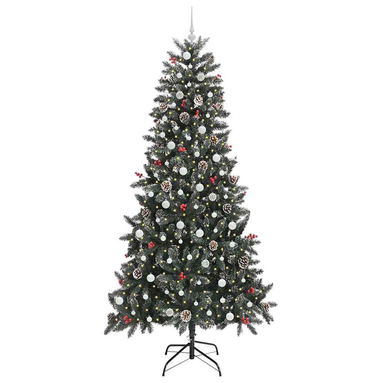 Vidaxx künstlicher Weihnachtsbaum mit 300 LEDs grün, 240 cm PVC und Kunststoff und Stahl