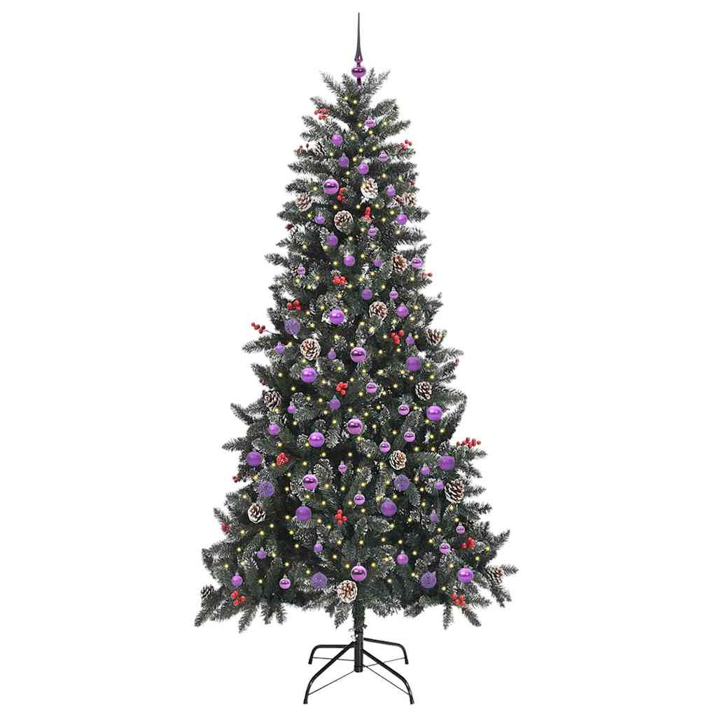 Vidaxx künstlicher Weihnachtsbaum mit 300 LEDs grün, 240 cm PVC und Kunststoff und Stahl