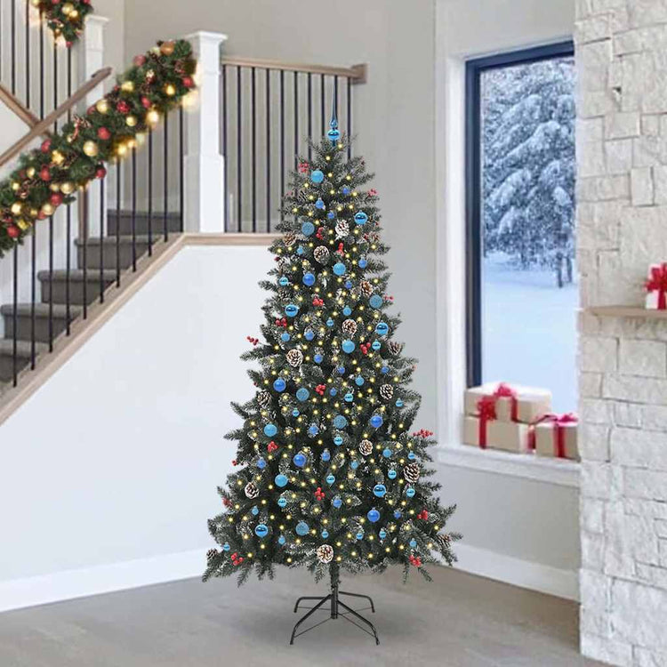 Vidaxx künstlicher Weihnachtsbaum mit 300 LEDs grün, 240 cm PVC und Kunststoff und Stahl