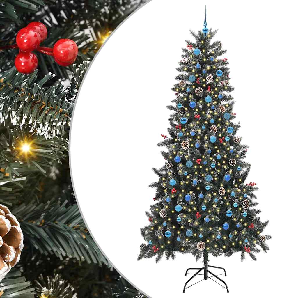 Vidaxx künstlicher Weihnachtsbaum mit 300 LEDs grün, 240 cm PVC und Kunststoff und Stahl