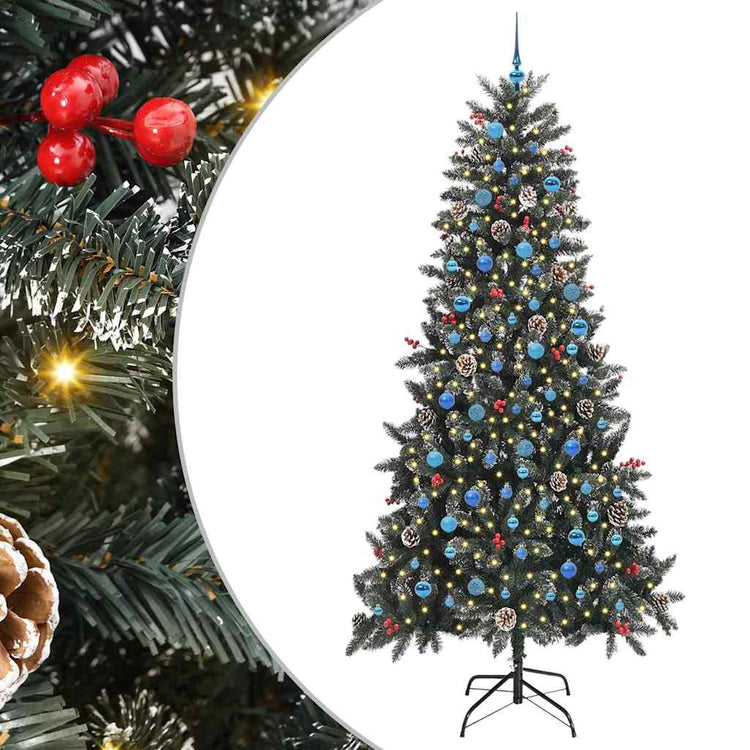 Vidaxx künstlicher Weihnachtsbaum mit 300 LEDs grün, 240 cm PVC und Kunststoff und Stahl