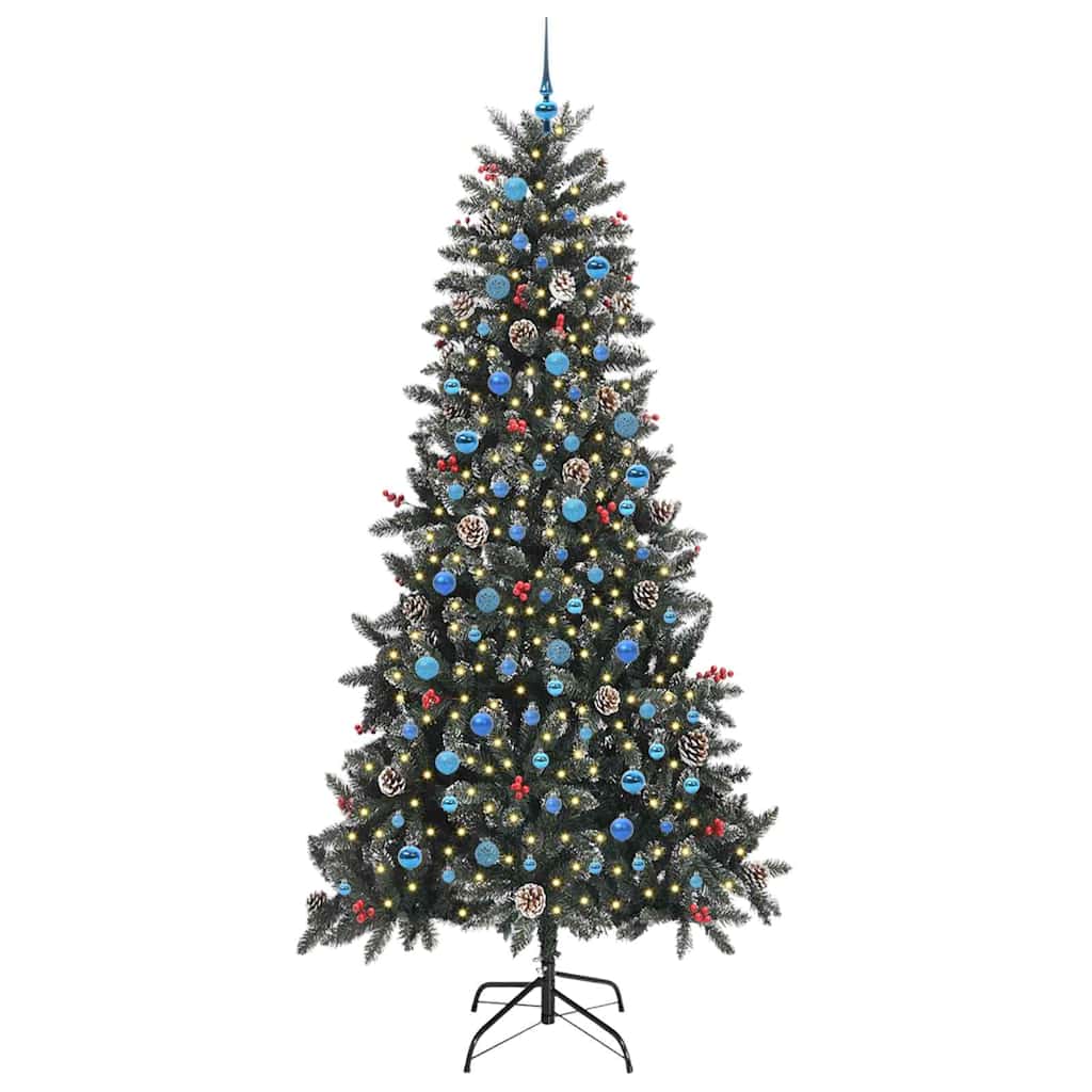 Vidaxx künstlicher Weihnachtsbaum mit 300 LEDs grün, 240 cm PVC und Kunststoff und Stahl