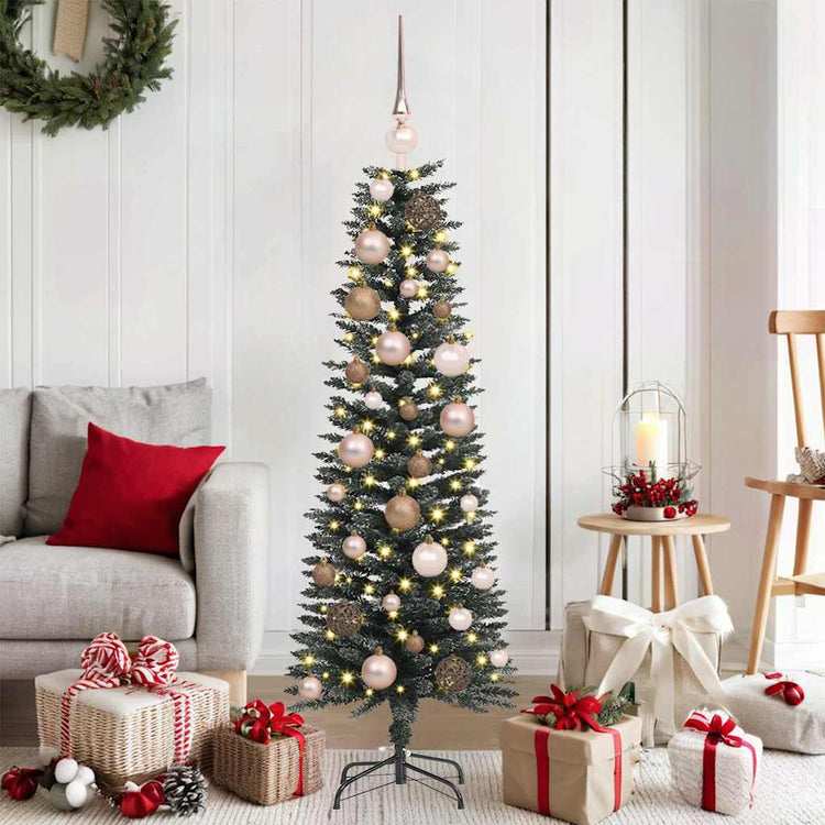 VidaXL künstlicher Weihnachtsbaum mit 150 LEDs grün, 120 cm PVC und Kunststoff und Stahl