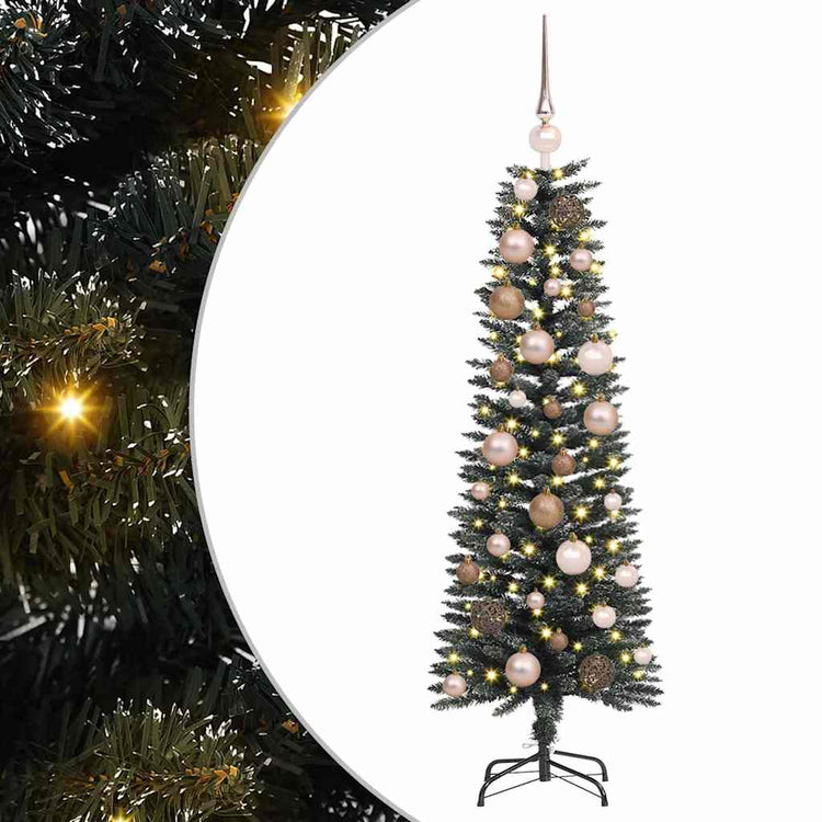 VidaXL künstlicher Weihnachtsbaum mit 150 LEDs grün, 120 cm PVC und Kunststoff und Stahl