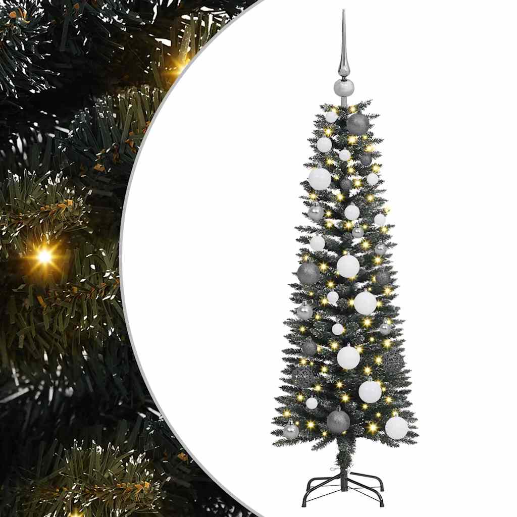 VidaXL künstlicher Weihnachtsbaum mit 150 LEDs grün, 120 cm PVC und Kunststoff und Stahl
