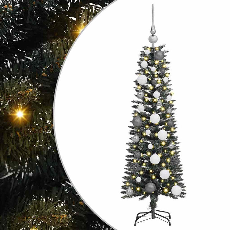 VidaXL künstlicher Weihnachtsbaum mit 150 LEDs grün, 120 cm PVC und Kunststoff und Stahl