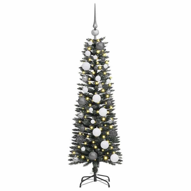 VidaXL künstlicher Weihnachtsbaum mit 150 LEDs grün, 120 cm PVC und Kunststoff und Stahl