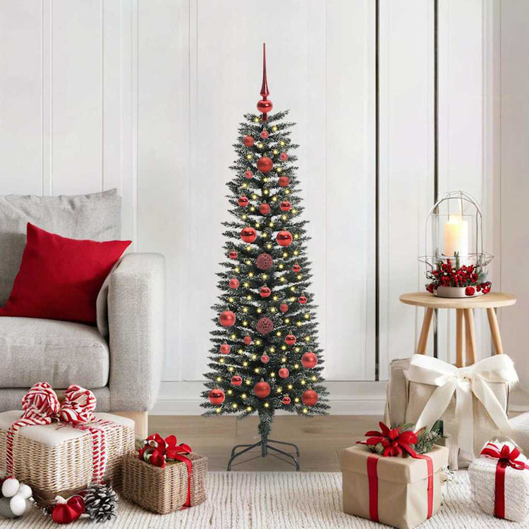 VidaXL künstlicher Weihnachtsbaum mit 150 LEDs grün, 120 cm PVC und Kunststoff und Stahl