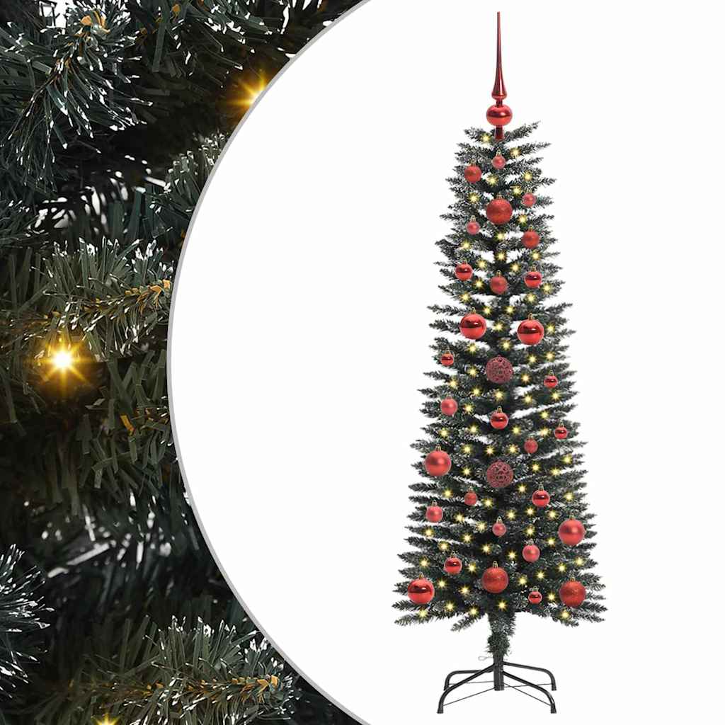 VidaXL künstlicher Weihnachtsbaum mit 150 LEDs grün, 120 cm PVC und Kunststoff und Stahl
