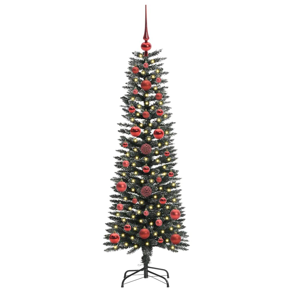 VidaXL künstlicher Weihnachtsbaum mit 150 LEDs grün, 120 cm PVC und Kunststoff und Stahl
