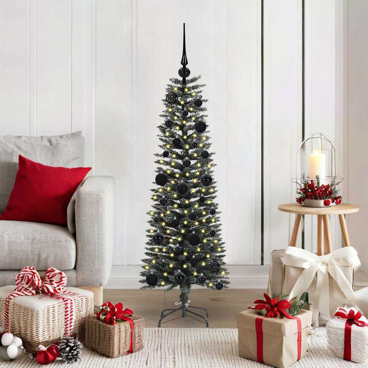 VidaXL künstlicher Weihnachtsbaum mit 150 LEDs grün, 120 cm PVC und Kunststoff und Stahl