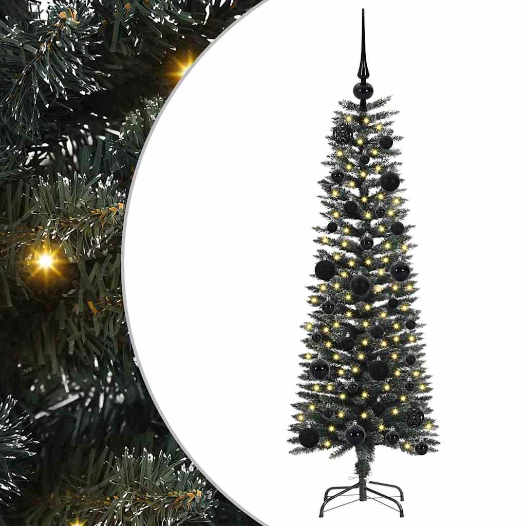 VidaXL künstlicher Weihnachtsbaum mit 150 LEDs grün, 120 cm PVC und Kunststoff und Stahl