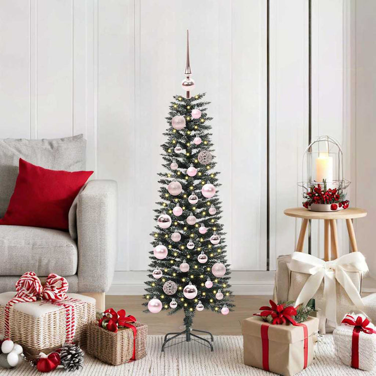 VidaXL künstlicher Weihnachtsbaum mit 150 LEDs grün, 120 cm PVC und Kunststoff und Stahl