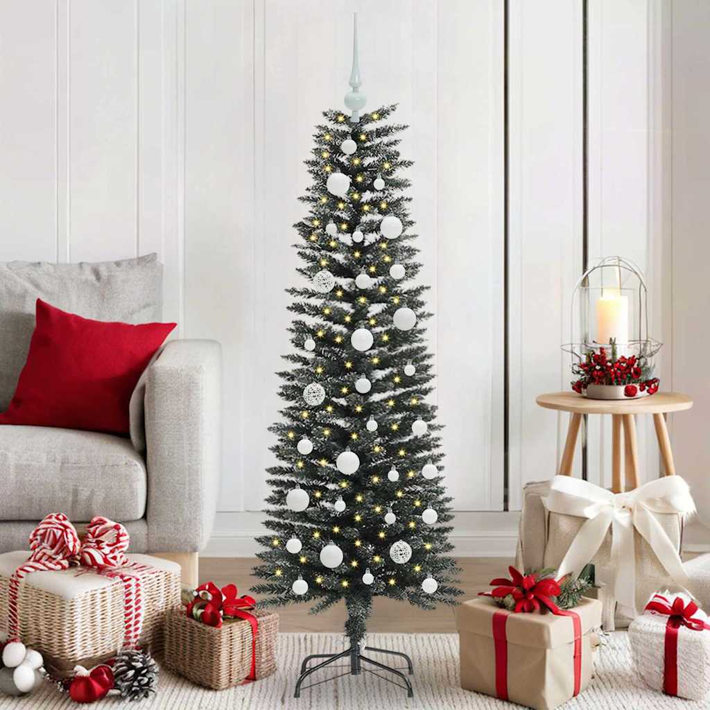 VidaXL künstlicher Weihnachtsbaum mit 150 LEDs grün, 120 cm PVC und Kunststoff und Stahl