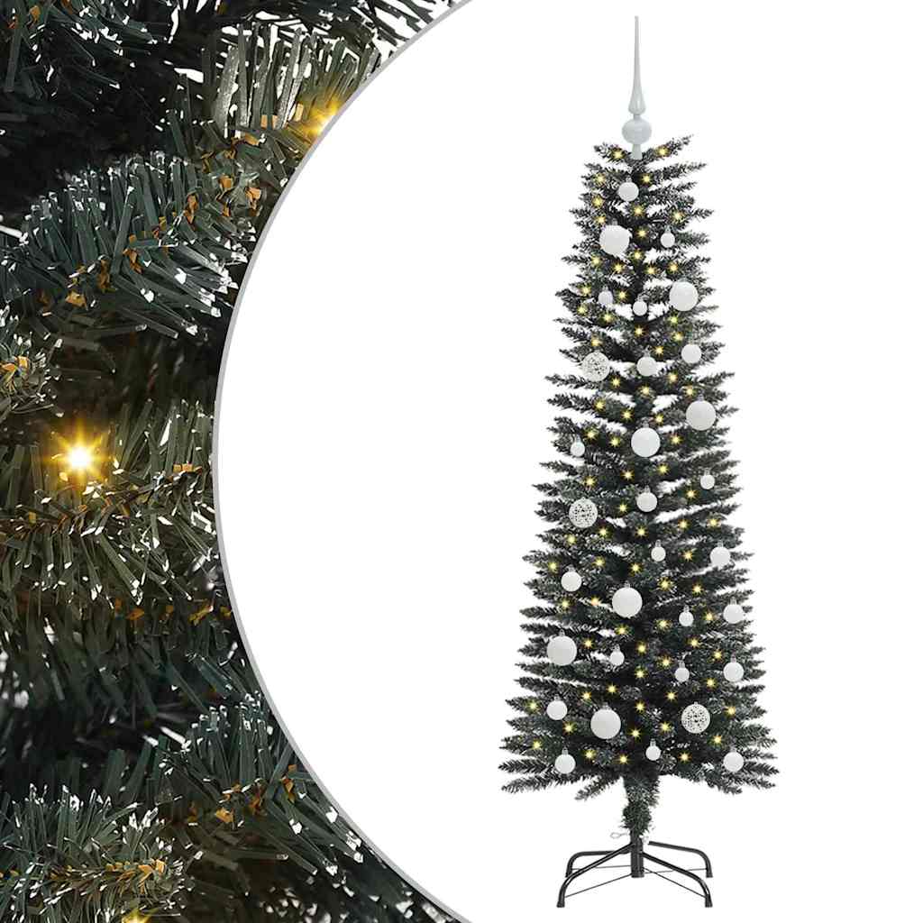 VidaXL künstlicher Weihnachtsbaum mit 150 LEDs grün, 120 cm PVC und Kunststoff und Stahl