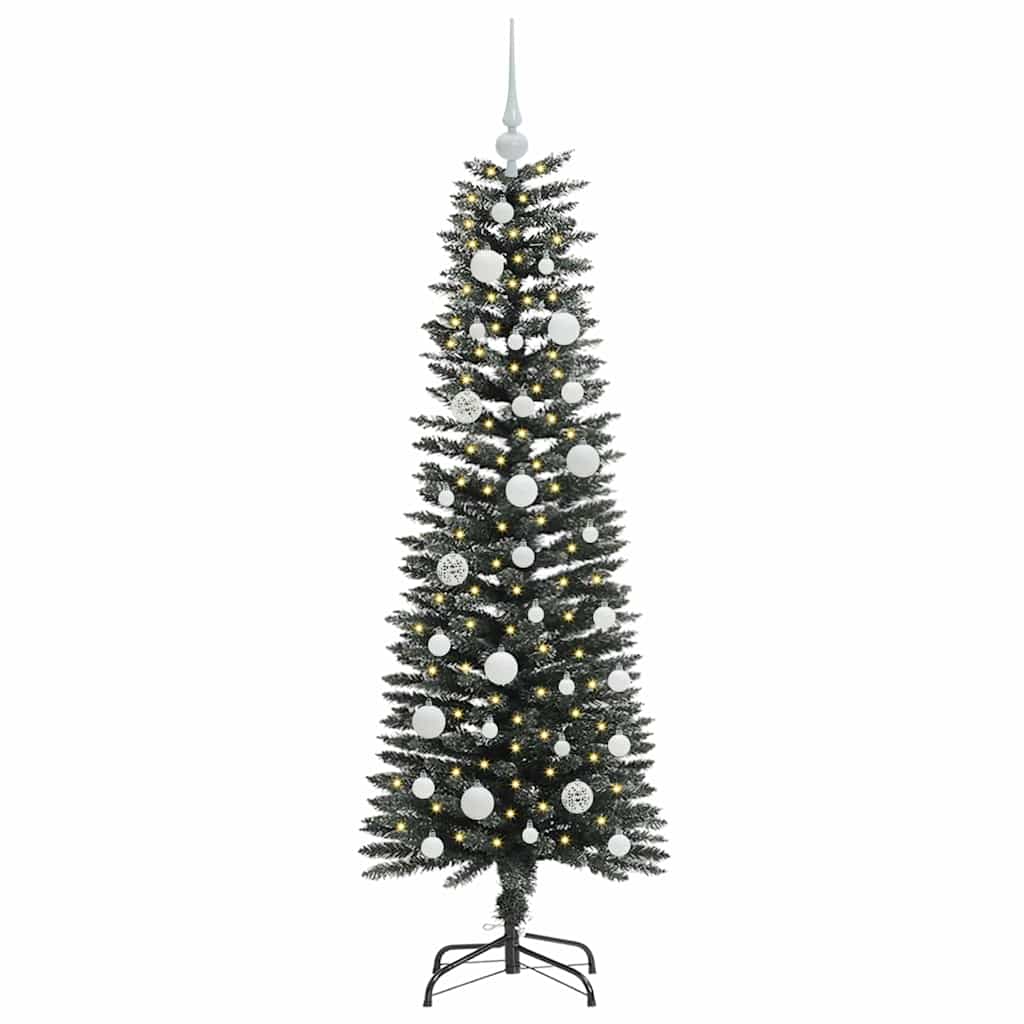 VidaXL künstlicher Weihnachtsbaum mit 150 LEDs grün, 120 cm PVC und Kunststoff und Stahl