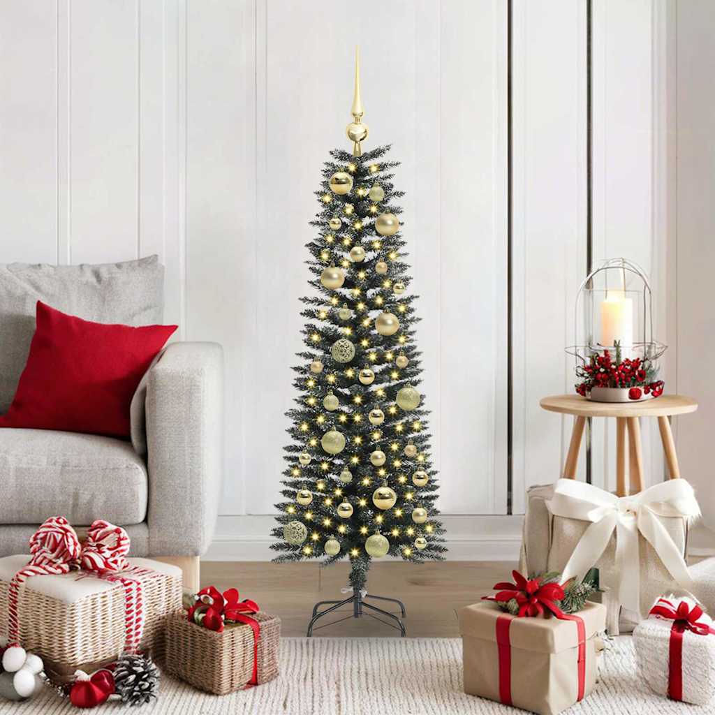 VidaXL künstlicher Weihnachtsbaum mit 150 LEDs grün, 120 cm PVC und Kunststoff und Stahl