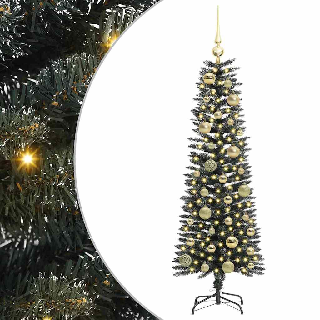 VidaXL künstlicher Weihnachtsbaum mit 150 LEDs grün, 120 cm PVC und Kunststoff und Stahl