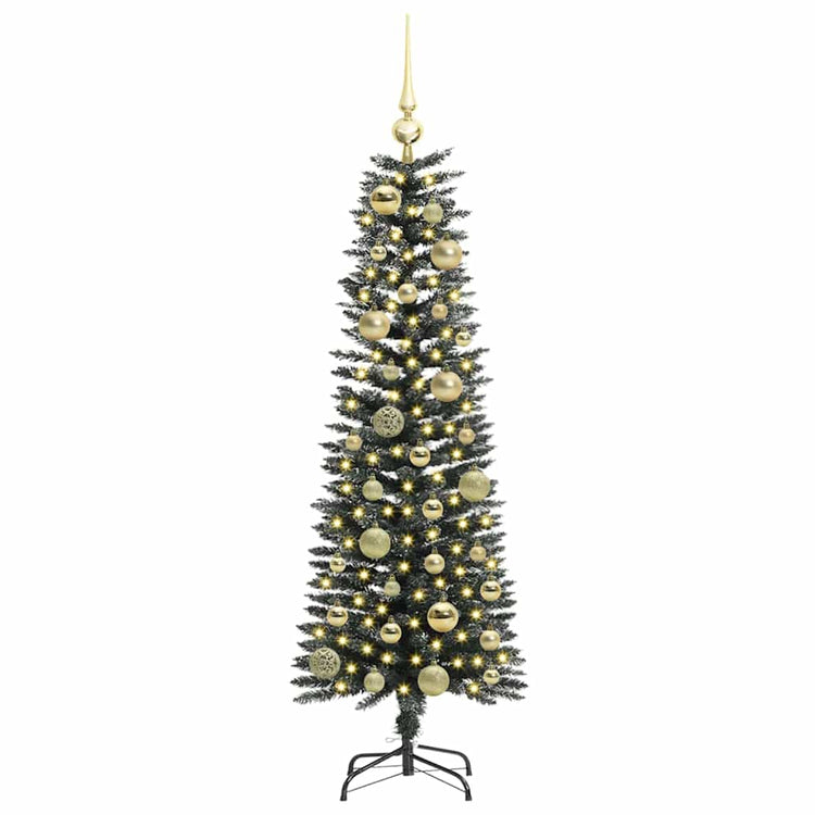VidaXL künstlicher Weihnachtsbaum mit 150 LEDs grün, 120 cm PVC und Kunststoff und Stahl