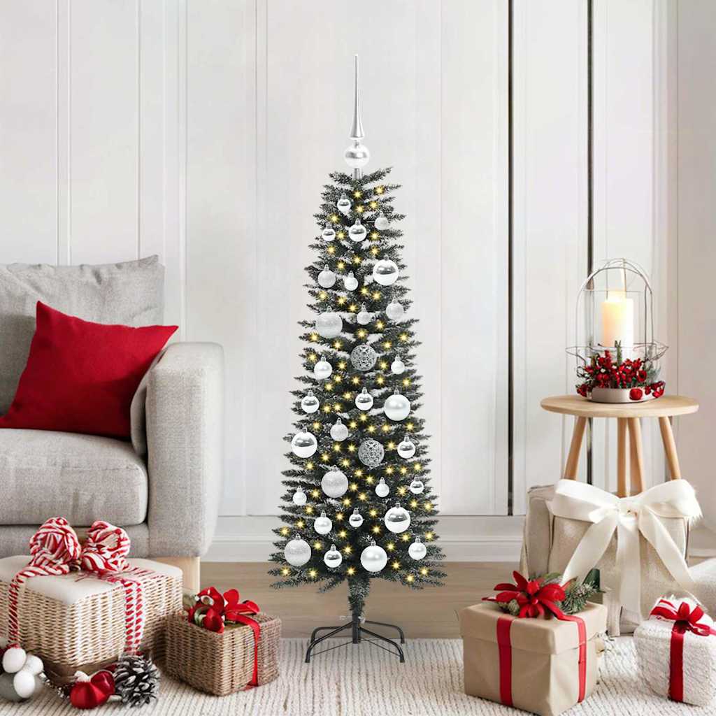 VidaXL künstlicher Weihnachtsbaum mit 150 LEDs grün, 120 cm PVC und Kunststoff und Stahl