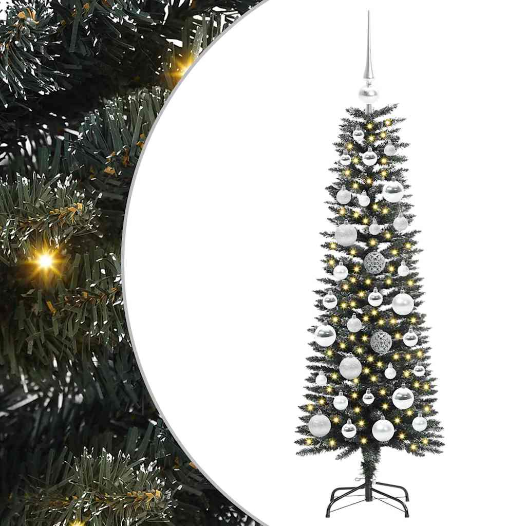 VidaXL künstlicher Weihnachtsbaum mit 150 LEDs grün, 120 cm PVC und Kunststoff und Stahl