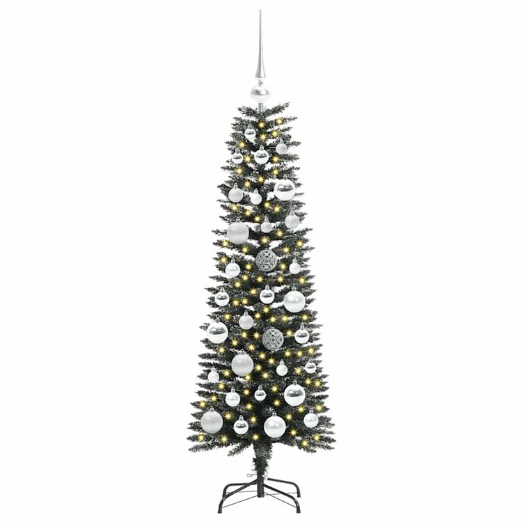VidaXL künstlicher Weihnachtsbaum mit 150 LEDs grün, 120 cm PVC und Kunststoff und Stahl