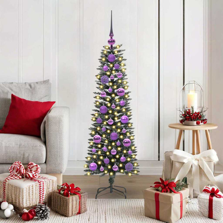 VidaXL künstlicher Weihnachtsbaum mit 150 LEDs grün, 120 cm PVC und Kunststoff und Stahl