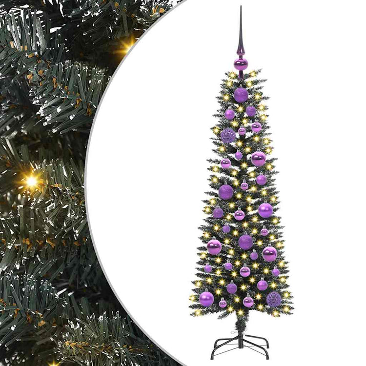 VidaXL künstlicher Weihnachtsbaum mit 150 LEDs grün, 120 cm PVC und Kunststoff und Stahl