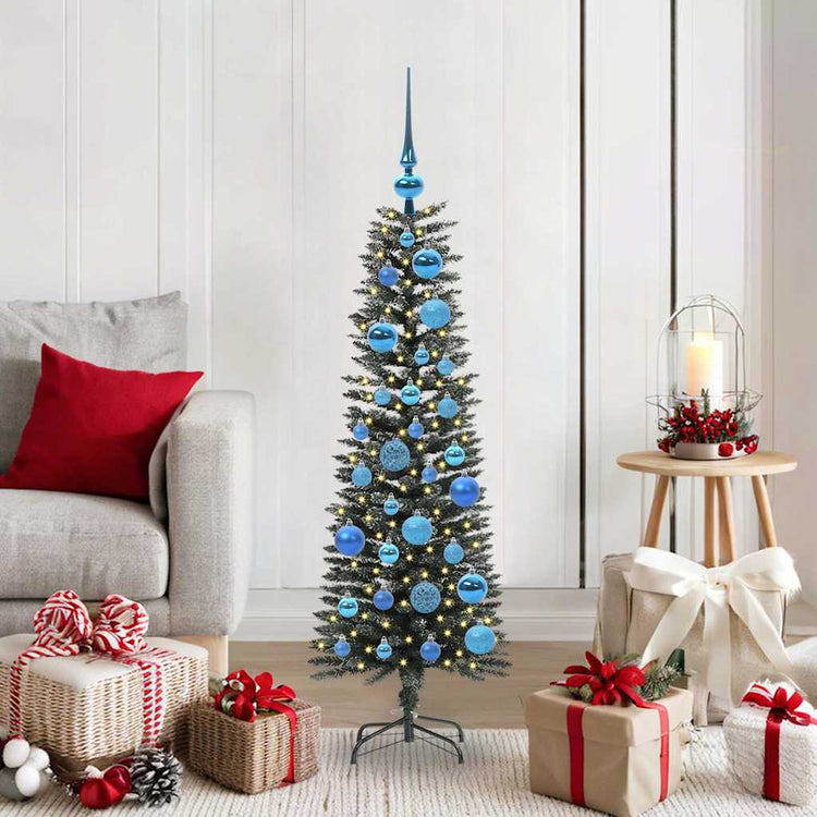 VidaXL künstlicher Weihnachtsbaum mit 150 LEDs grün, 120 cm PVC und Kunststoff und Stahl
