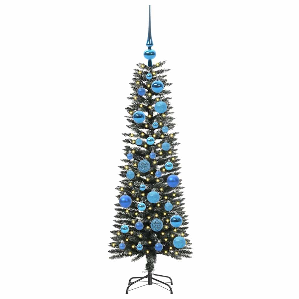 VidaXL künstlicher Weihnachtsbaum mit 150 LEDs grün, 120 cm PVC und Kunststoff und Stahl