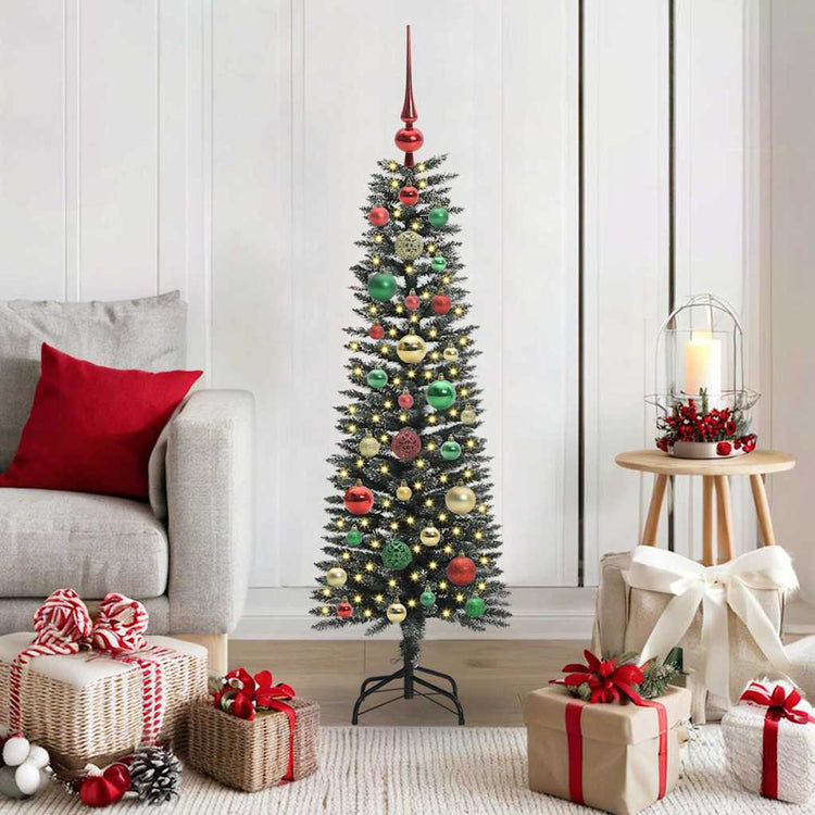 VidaXL künstlicher Weihnachtsbaum mit 150 LEDs grün, 120 cm PVC und Kunststoff und Stahl