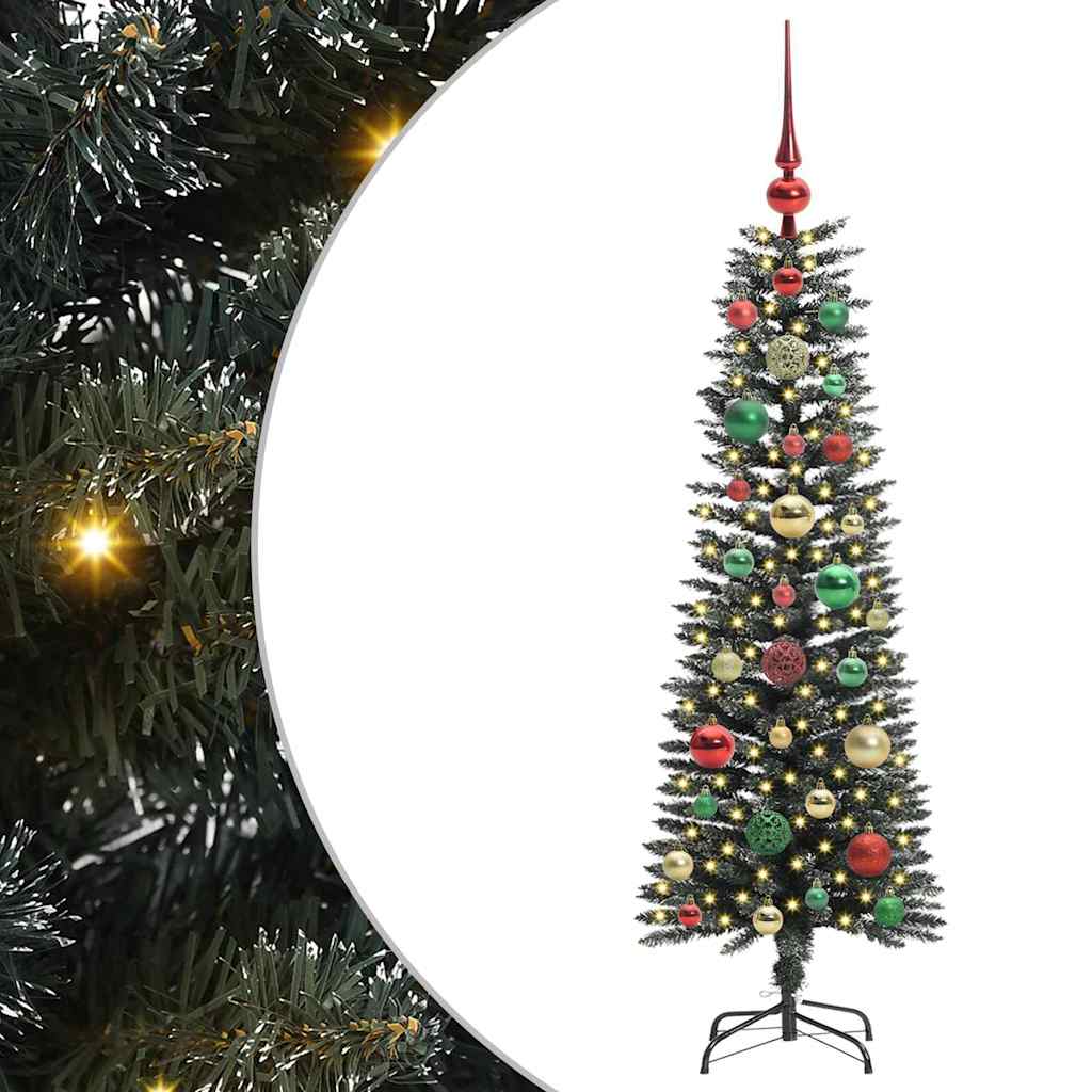 VidaXL künstlicher Weihnachtsbaum mit 150 LEDs grün, 120 cm PVC und Kunststoff und Stahl