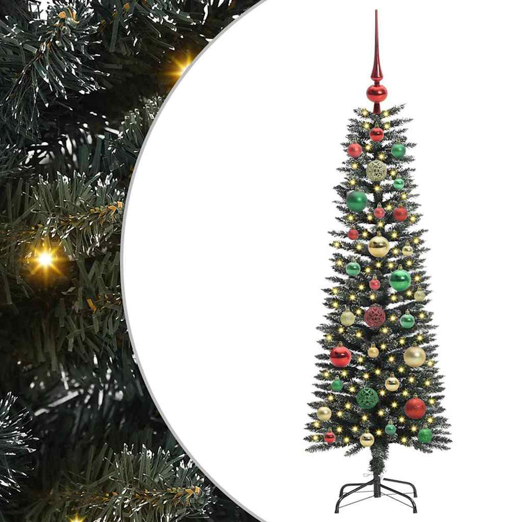 VidaXL künstlicher Weihnachtsbaum mit 150 LEDs grün, 120 cm PVC und Kunststoff und Stahl