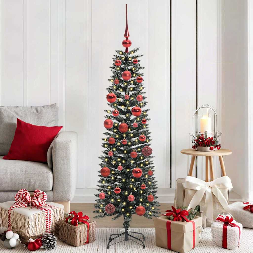 VidaXL künstlicher Weihnachtsbaum mit 150 LEDs grün, 150 cm PVC und Kunststoff und Stahl