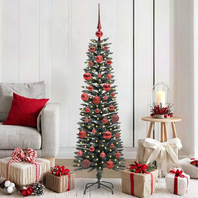 VidaXL künstlicher Weihnachtsbaum mit 150 LEDs grün, 150 cm PVC und Kunststoff und Stahl