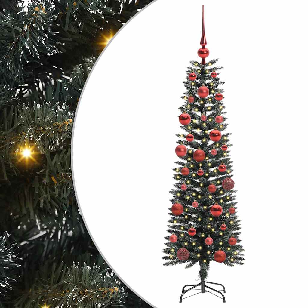 VidaXL künstlicher Weihnachtsbaum mit 150 LEDs grün, 150 cm PVC und Kunststoff und Stahl