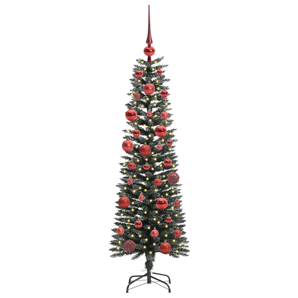 VidaXL künstlicher Weihnachtsbaum mit 150 LEDs grün, 150 cm PVC und Kunststoff und Stahl
