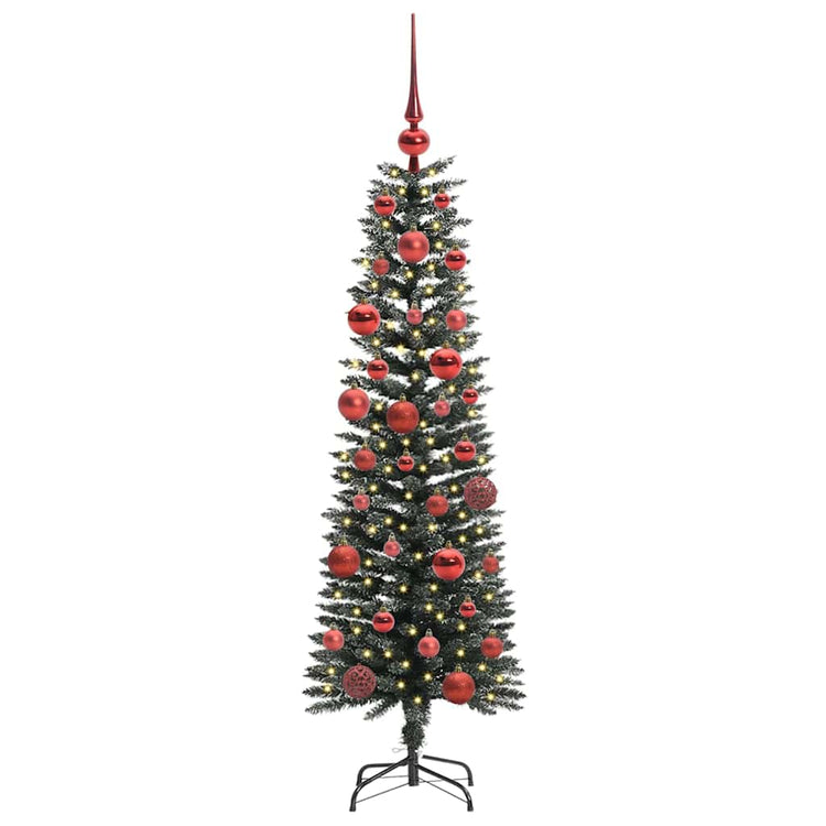 VidaXL künstlicher Weihnachtsbaum mit 150 LEDs grün, 150 cm PVC und Kunststoff und Stahl
