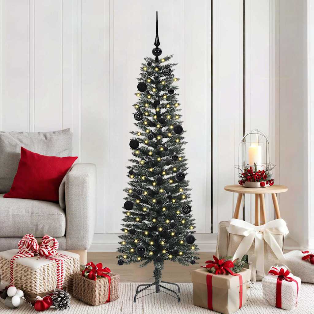 VidaXL künstlicher Weihnachtsbaum mit 150 LEDs grün, 150 cm PVC und Kunststoff und Stahl