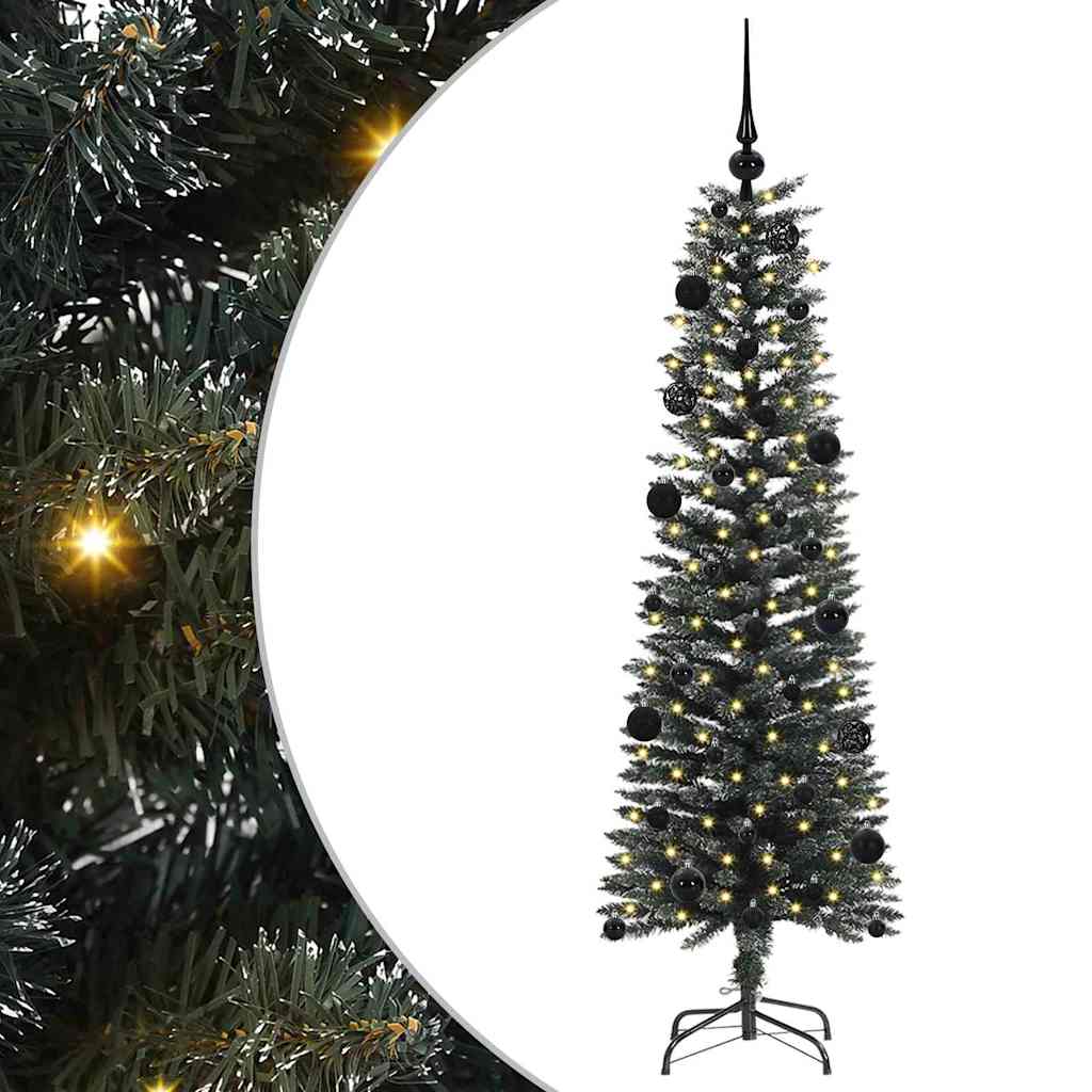 VidaXL künstlicher Weihnachtsbaum mit 150 LEDs grün, 150 cm PVC und Kunststoff und Stahl