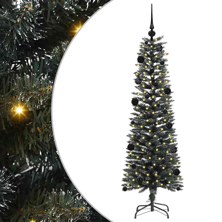 VidaXL künstlicher Weihnachtsbaum mit 150 LEDs grün, 150 cm PVC und Kunststoff und Stahl