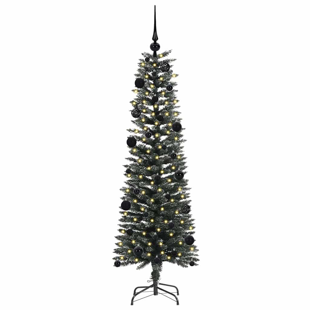 VidaXL künstlicher Weihnachtsbaum mit 150 LEDs grün, 150 cm PVC und Kunststoff und Stahl