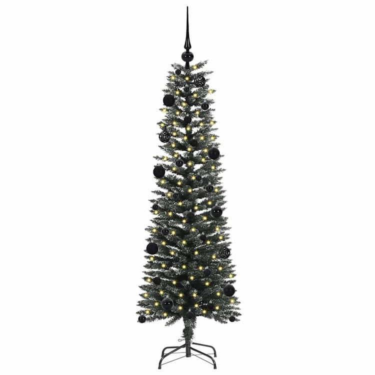 VidaXL künstlicher Weihnachtsbaum mit 150 LEDs grün, 150 cm PVC und Kunststoff und Stahl