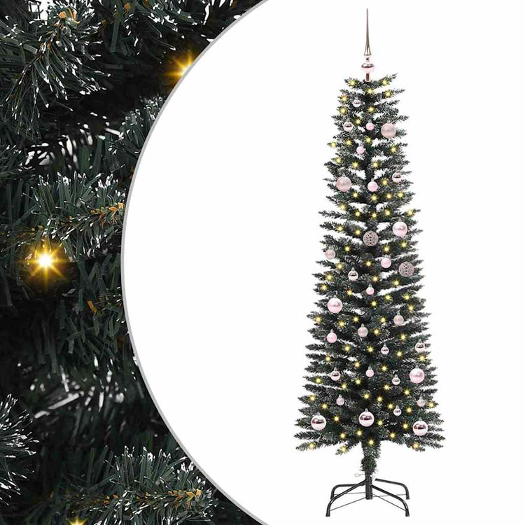 VidaXL künstlicher Weihnachtsbaum mit 150 LEDs grün, 150 cm PVC und Kunststoff und Stahl