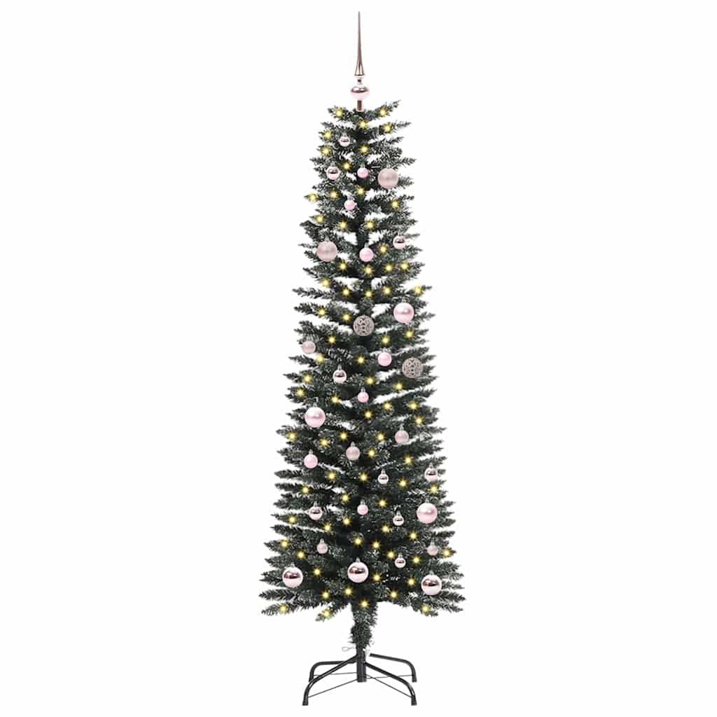 VidaXL künstlicher Weihnachtsbaum mit 150 LEDs grün, 150 cm PVC und Kunststoff und Stahl